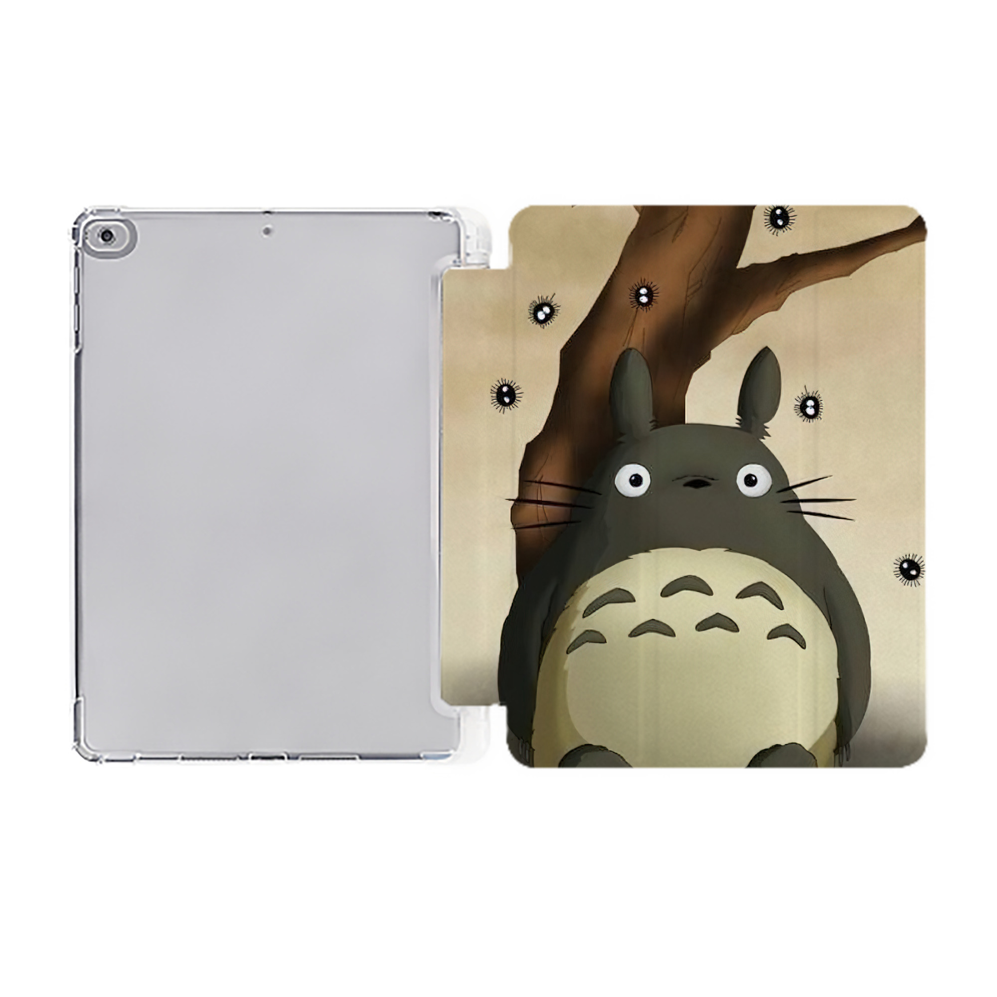 （画像用） となりのトトロ 草壁メイ 草壁サツキ My Neighbor Totoro Satsuki Kusakabe Mei Kusakabe IPad ケース ペン収納付き 三つ折りスタンド PUレザー×シリコン 対応機種9.5/10.5/10.9インチ